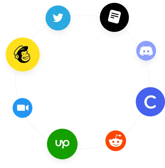 Grid of logos for third-party apps that integrate with Saasdesk