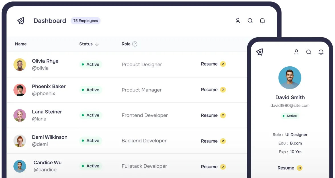 Screenshot of the Saasdesk payroll and HR management dashboard
